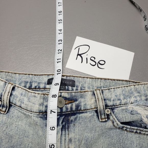 Kendall and Kylie boyfriend asic wash ripped distressed jeans juniors size 3 - Picture 10 of 12